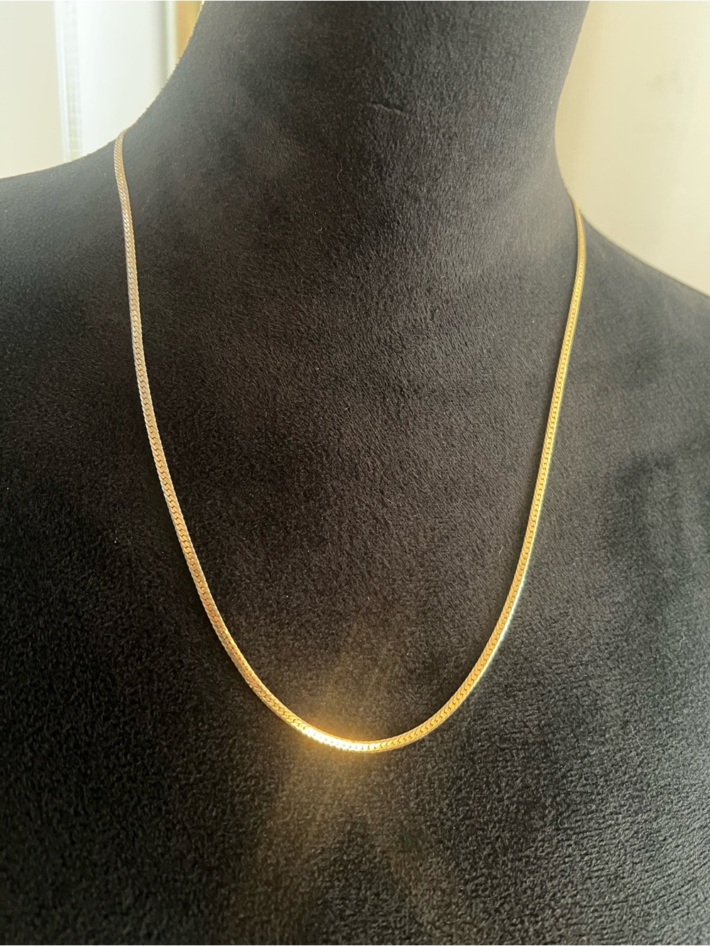 Classic Gold toned Herringbone 24” Necklace - Women's Jewelry